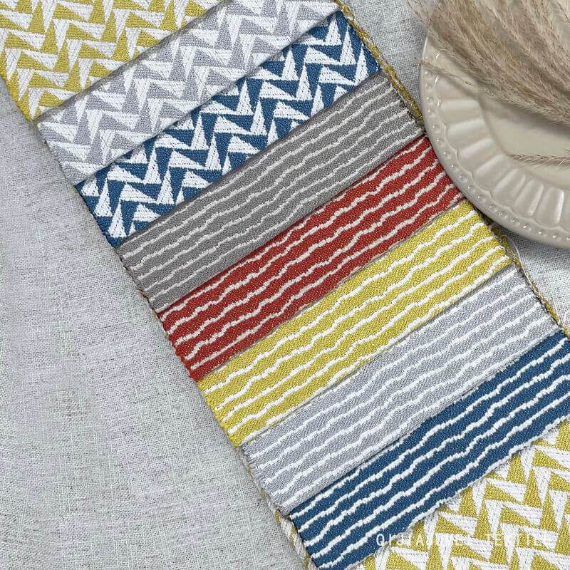 Geometric check yarn dyed heavy weight upholstery fabric