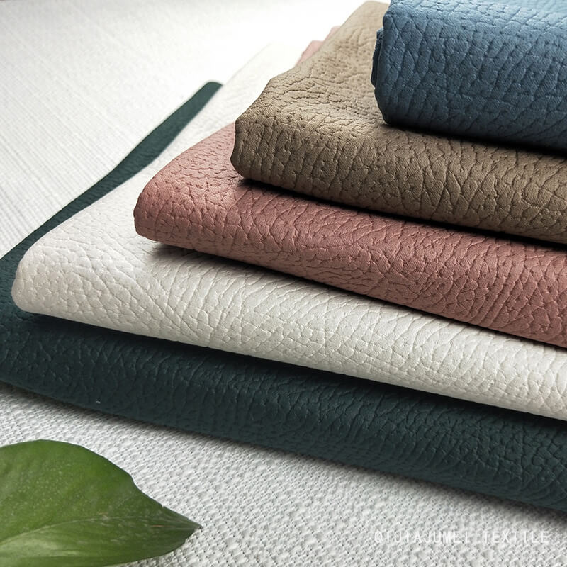 Litchi Polyester Faux Leather Fabric