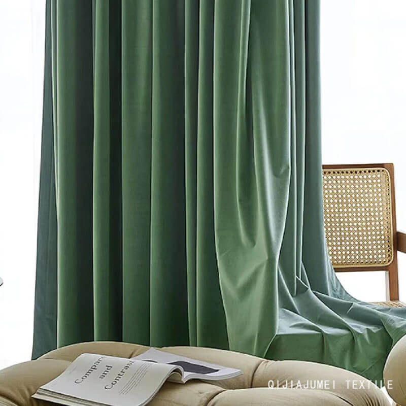 Stock Super Heavy Weight dark green stage curtains velvet fabric