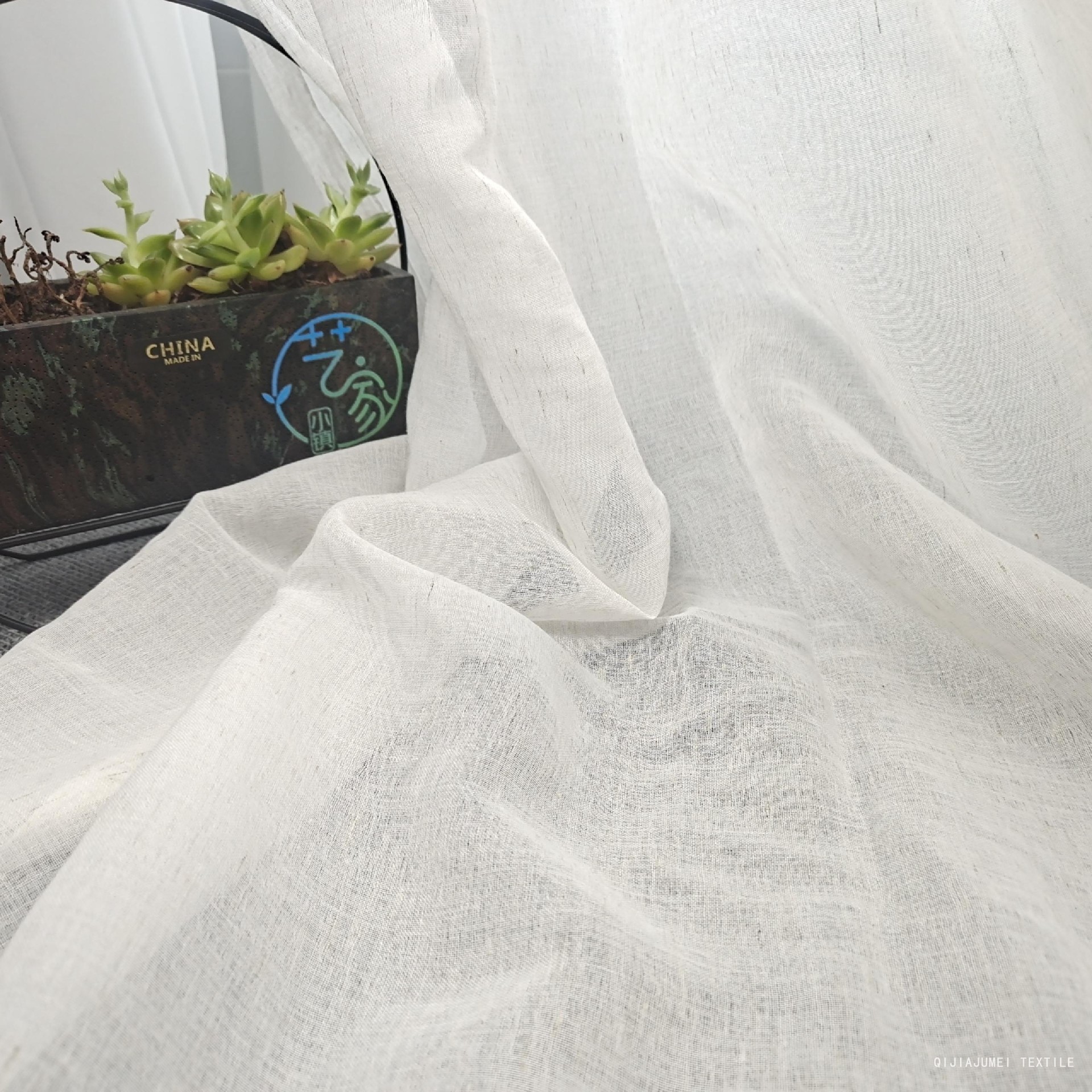 White Semi sheer mesh fabric