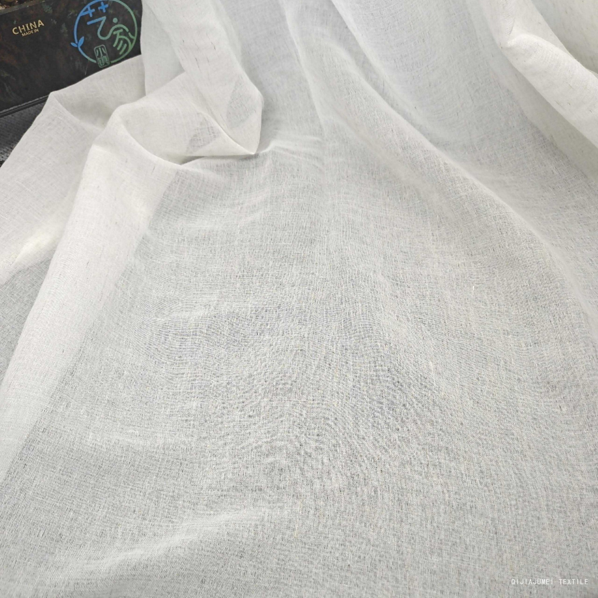 White Semi sheer mesh fabric