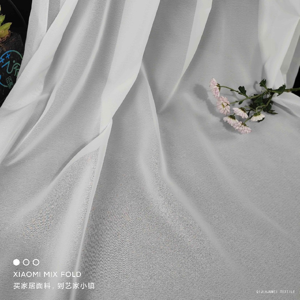 86GSM White voile sheer window drapery
