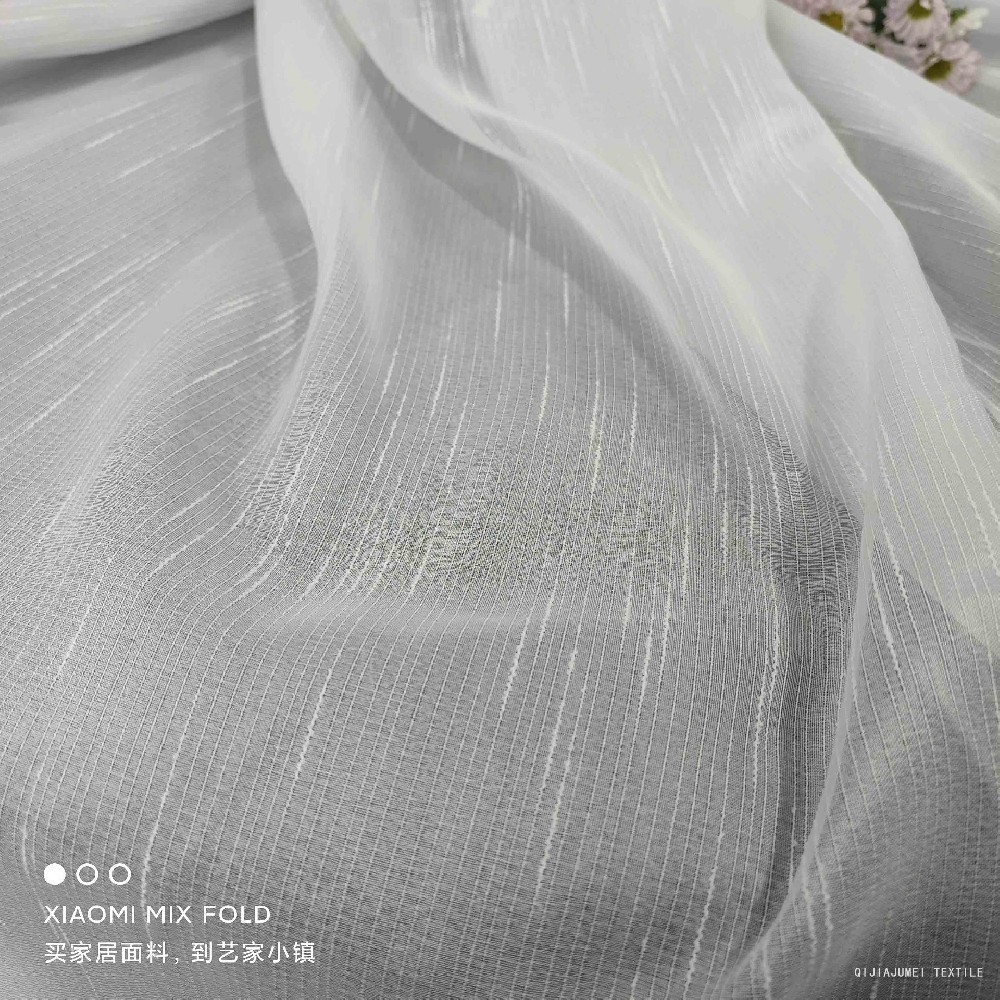 Printed white sheer drape fabrics