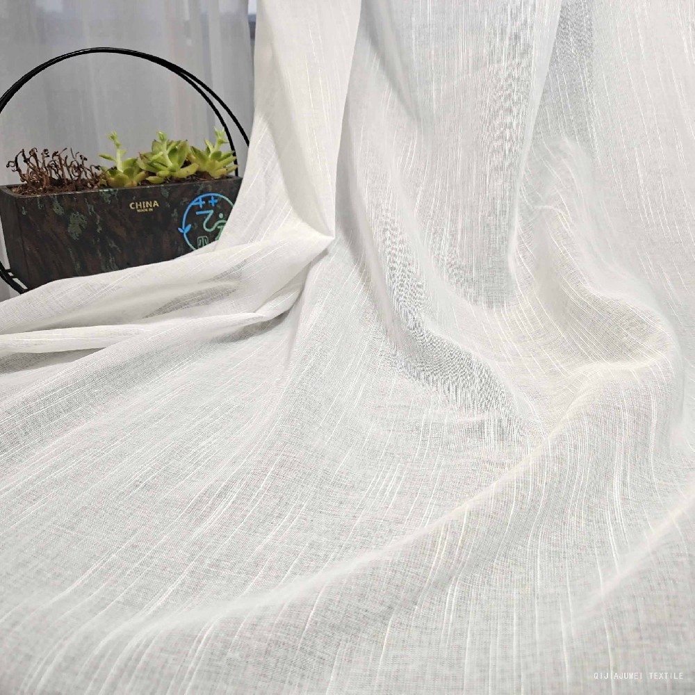 Blackout Linen Look Polyester Curtain Cloth