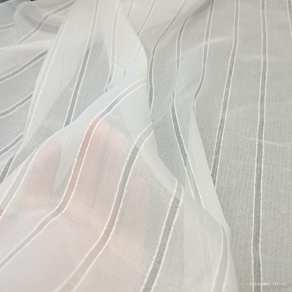 67GSM Newly Striped curtain sheer net fabric