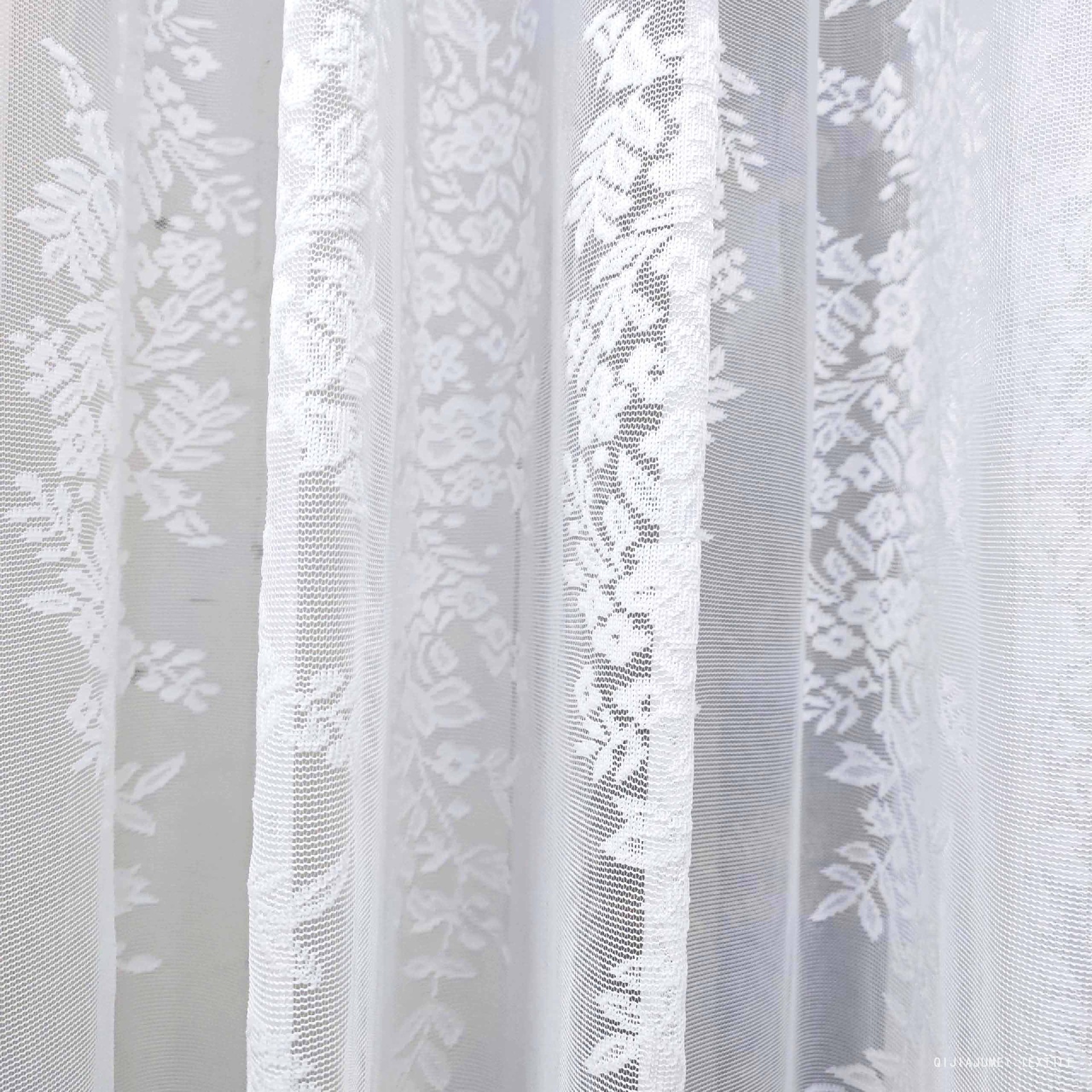 Transparent floral jacquard sheer drapery window decoration Drape Voile Panel