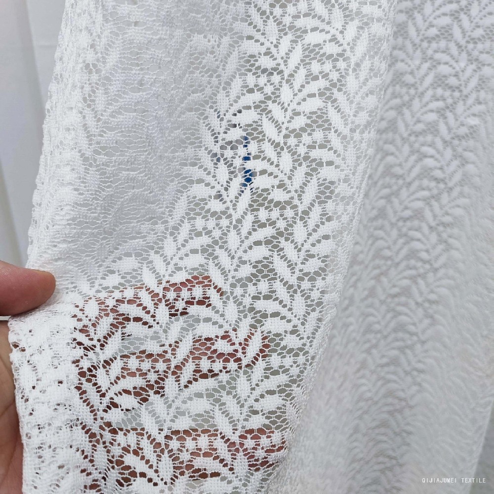 White Jacquard wheat ears sheer curtain