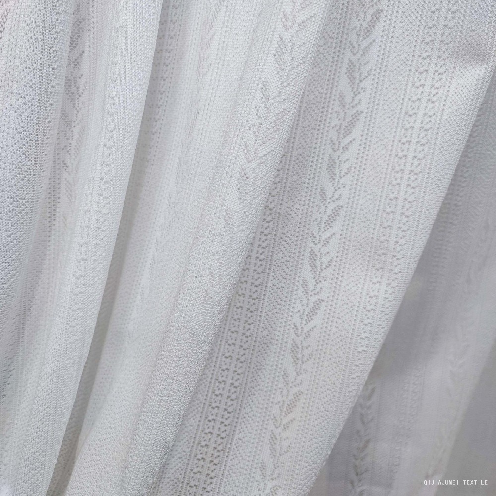 Snow white sofa flora jacquard voile curtain