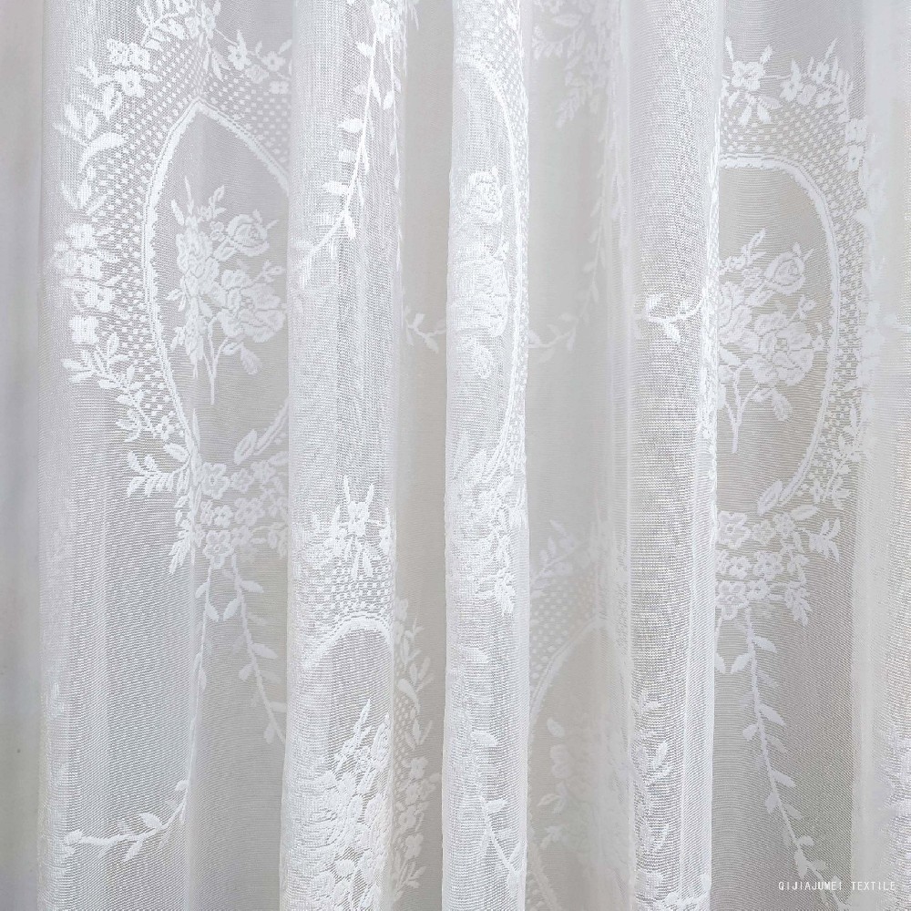 Floral jacquard luxary sheer curtain