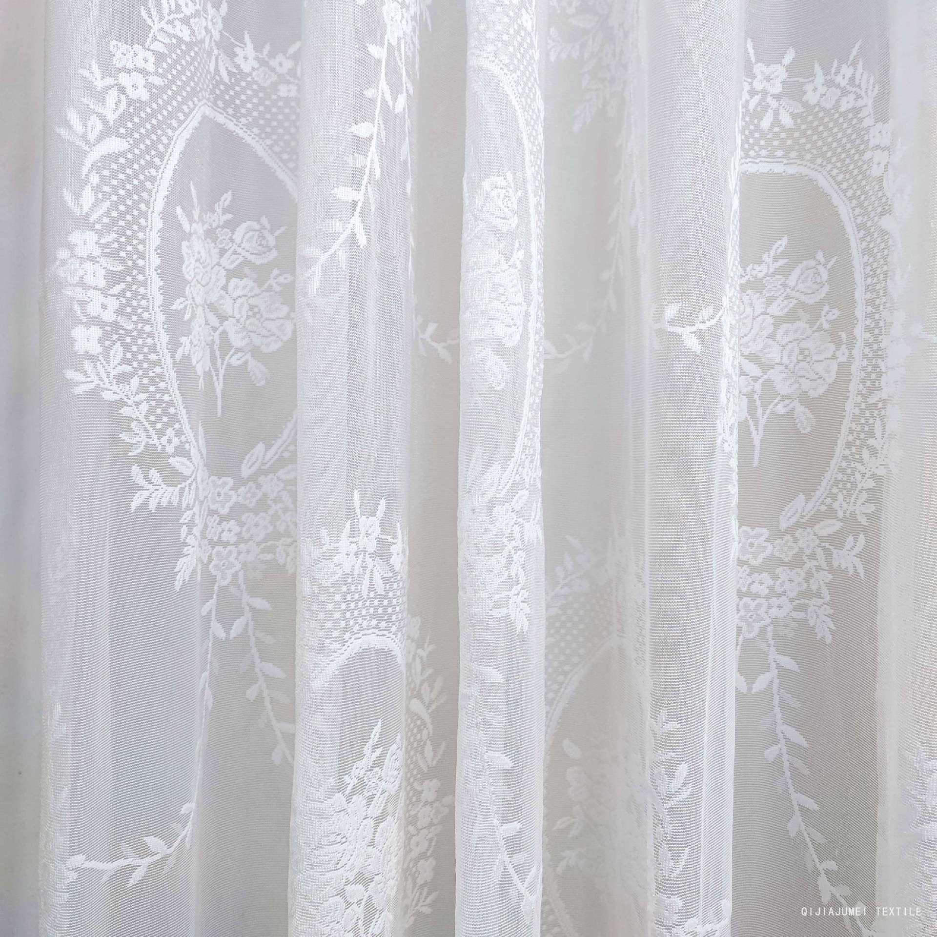 Floral jacquard luxary sheer curtain