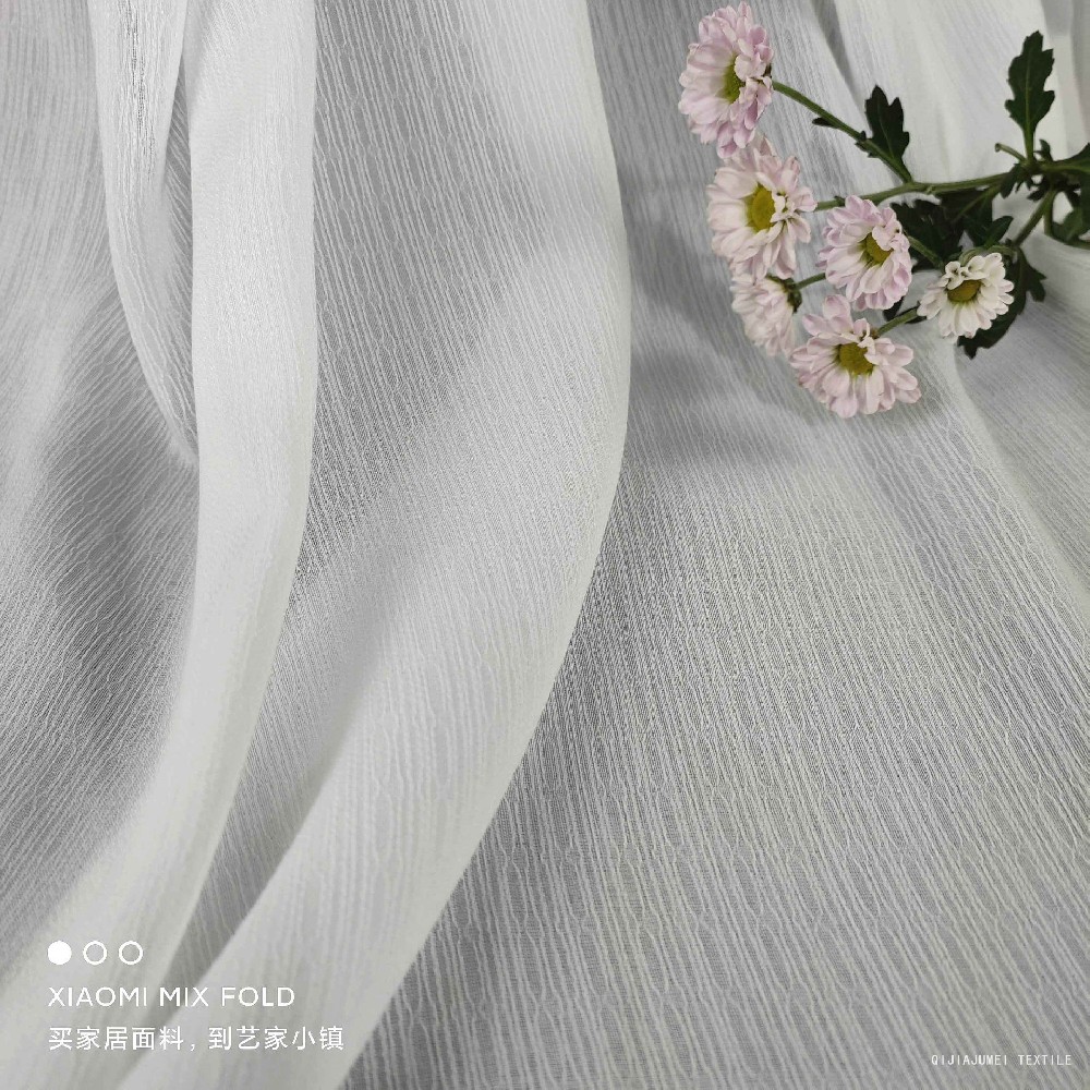 White Semi sheer mesh fabric